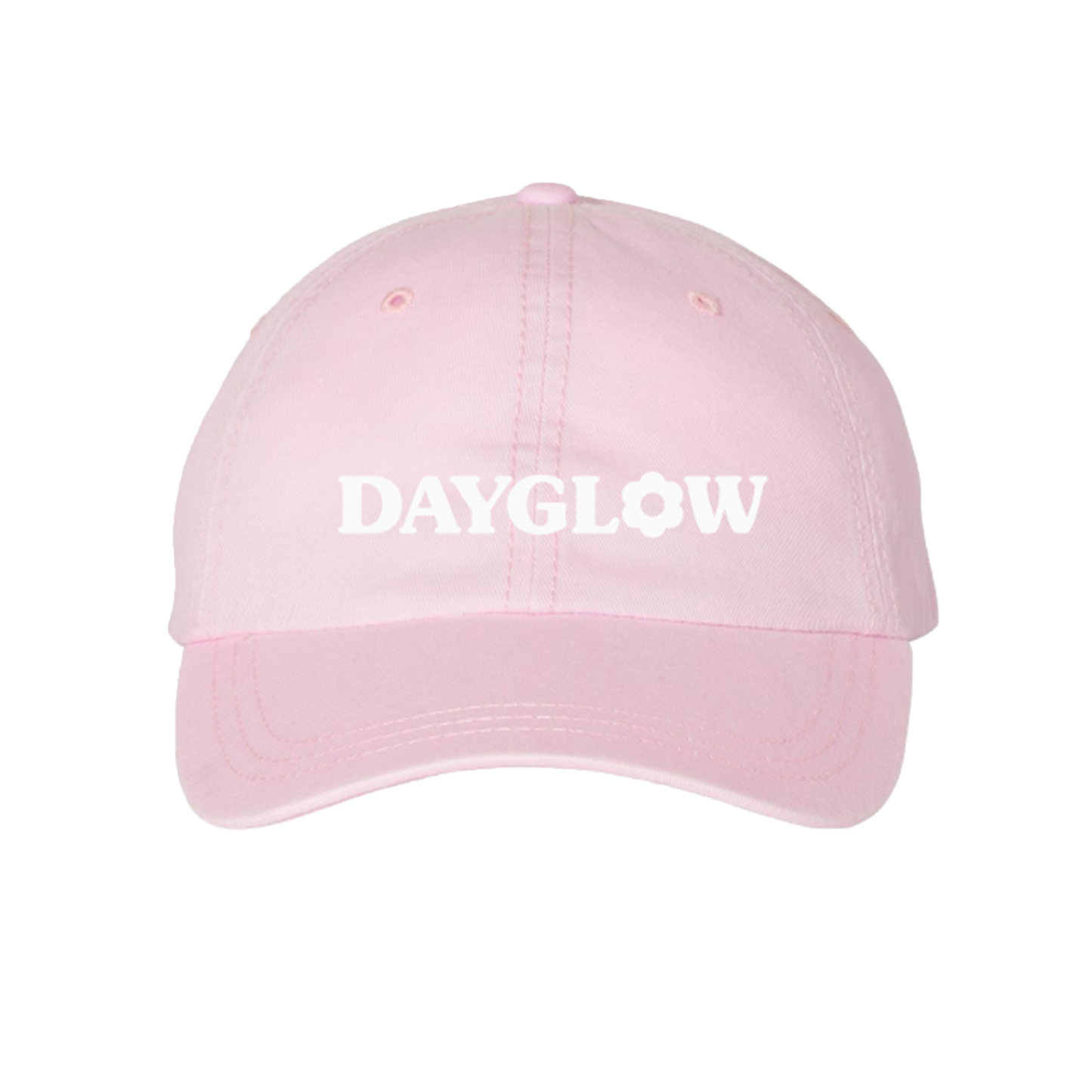dayglow pink flower dad hat