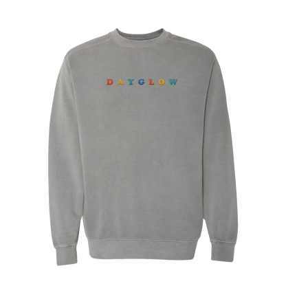 Embroidered Rainbow Logo Grey Crewneck