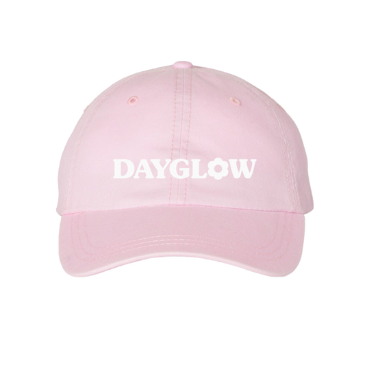 dayglow pink flower dad hat