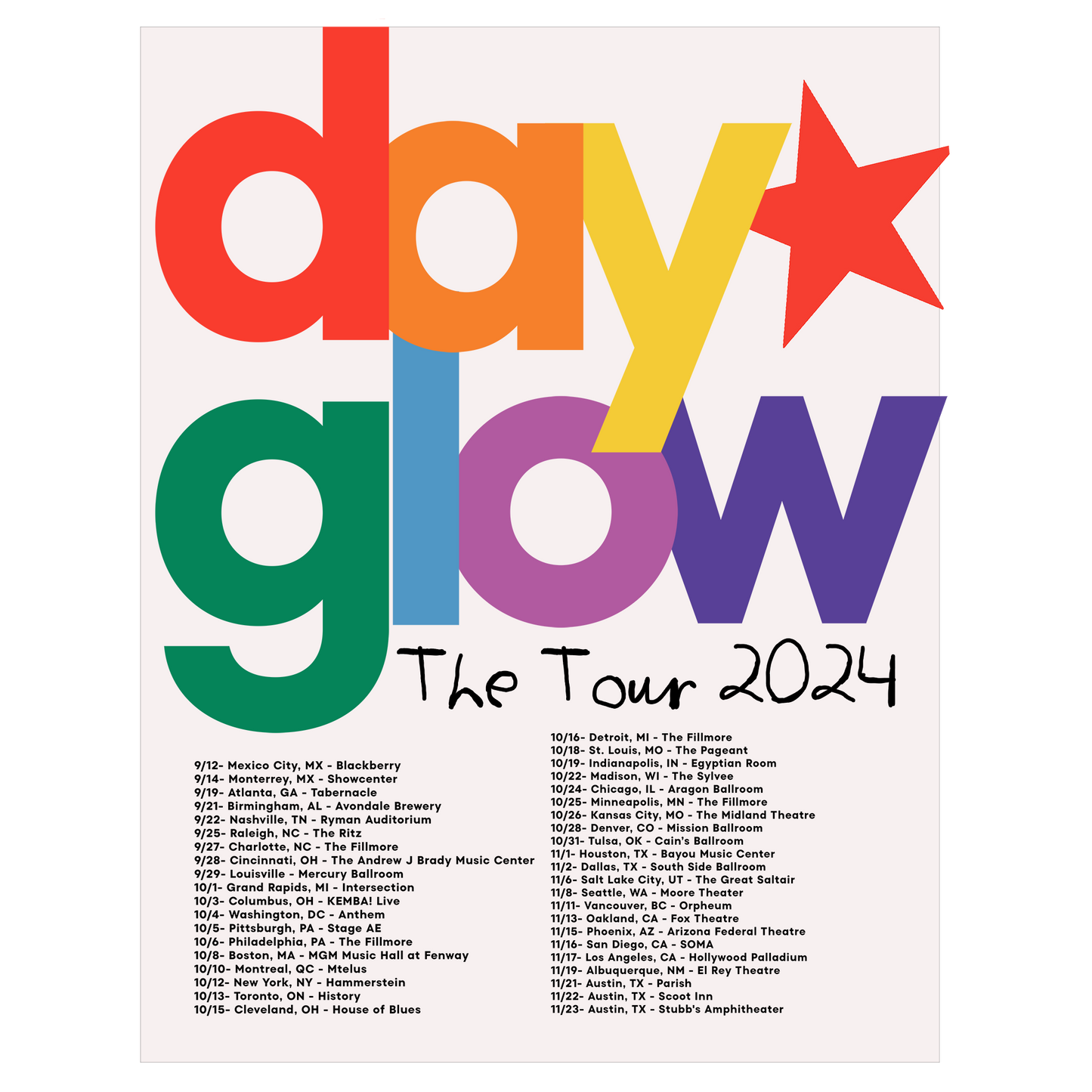 2024 Tour Poster - Rainbow